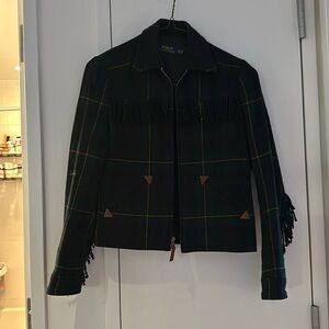 Polo Ralph Lauren cropped fringe wool jacket size 2
